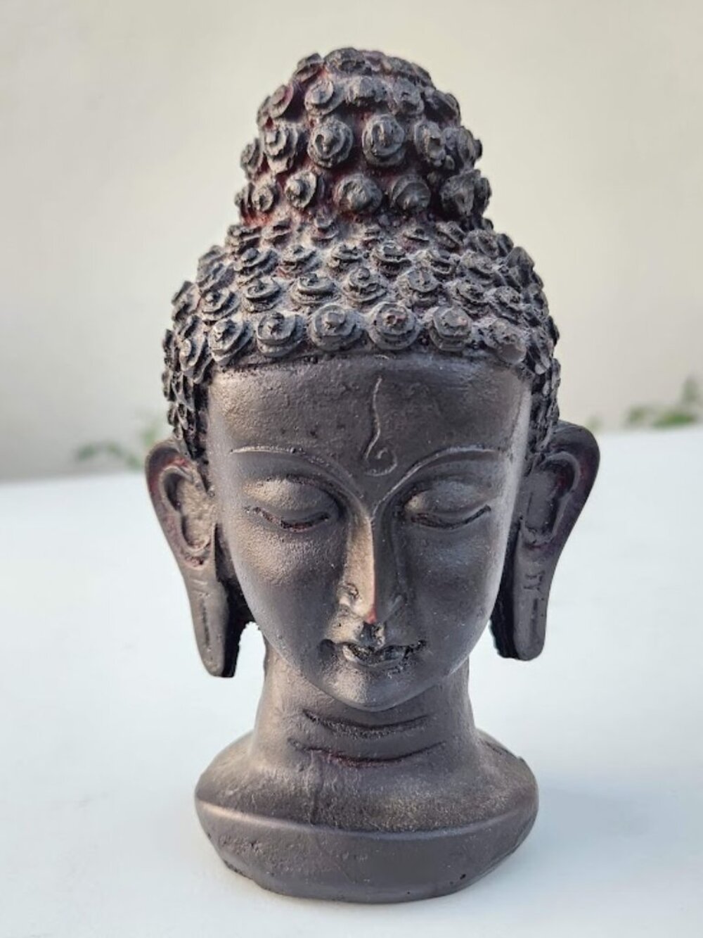 Resin Buddha Head Statue Zen Meditation Decor Spiritual Shelf Sculpture Figurine
